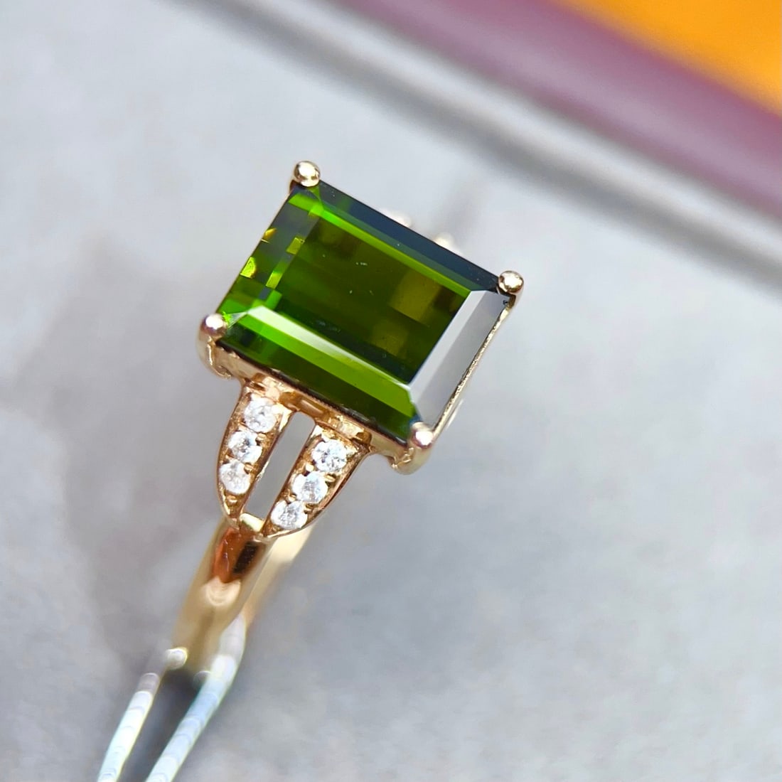 14k Gold 3.34 Ctw Natural Tourmaline & Diamond Ring - 5