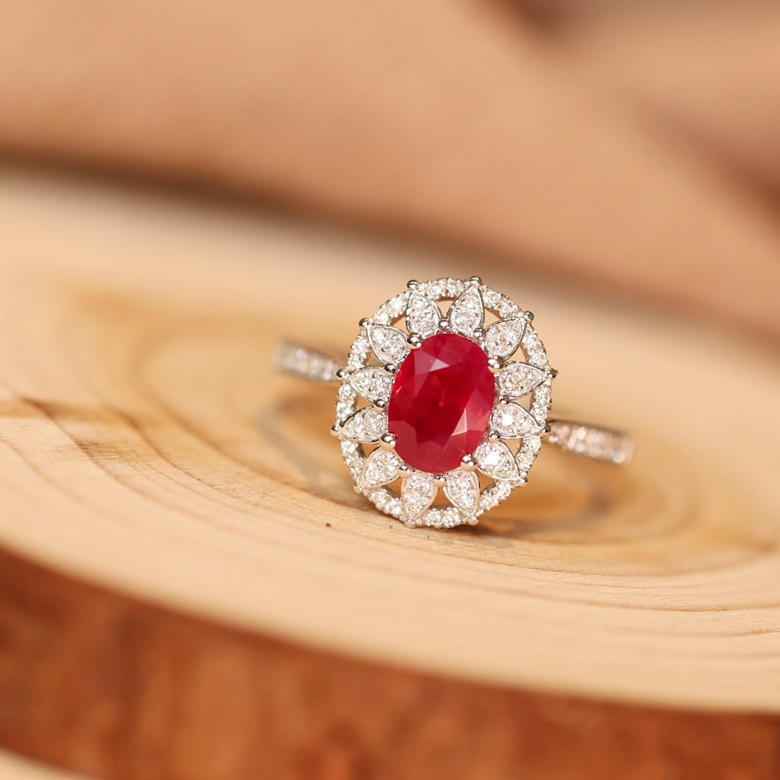 14k Gold 1.36 Ctw Natural Ruby & Diamond Ring: Ref:231146398 // gold content:14k gold // ring size:7. 25us // // main gemstone:ruby // shape:oval // carat weight:1. 08ct // color:red // treatment:natural // // adjacent gemstone 2 : diamond //