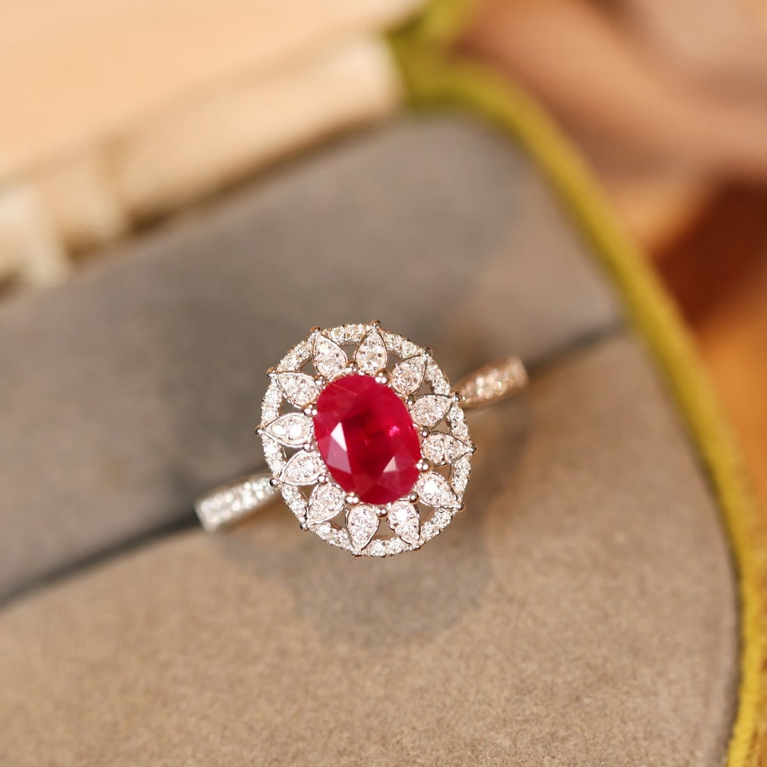 14k Gold 1.36 Ctw Natural Ruby & Diamond Ring - 2