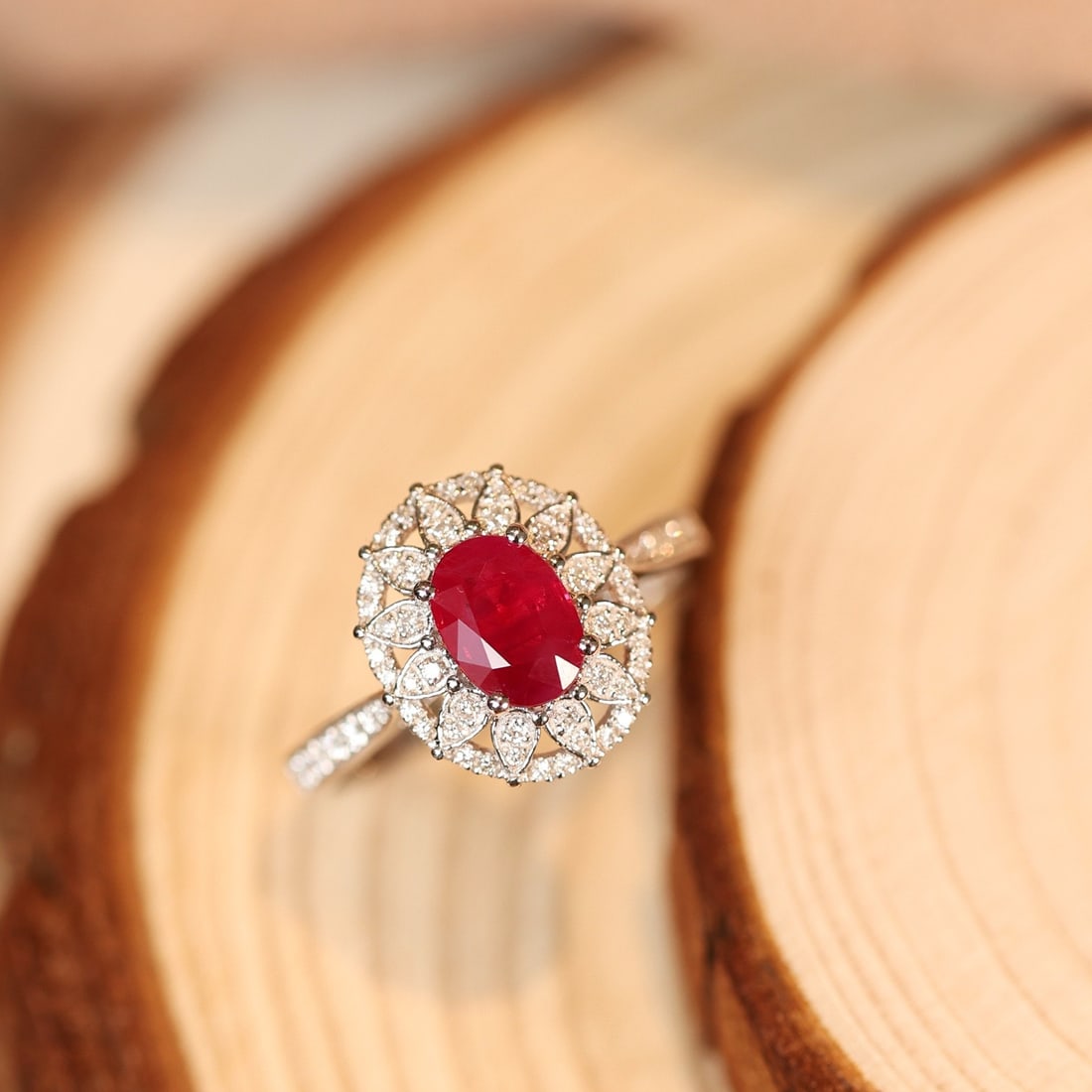14k Gold 1.36 Ctw Natural Ruby & Diamond Ring - 4
