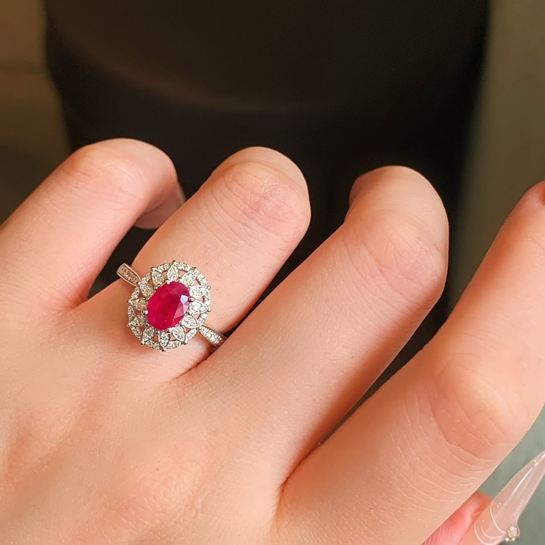 14k Gold 1.36 Ctw Natural Ruby & Diamond Ring - 5