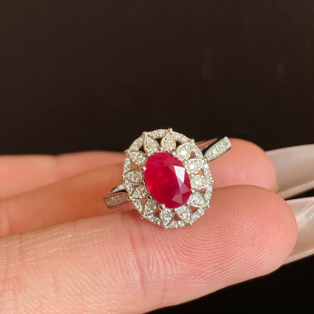 14k Gold 1.36 Ctw Natural Ruby & Diamond Ring - 7