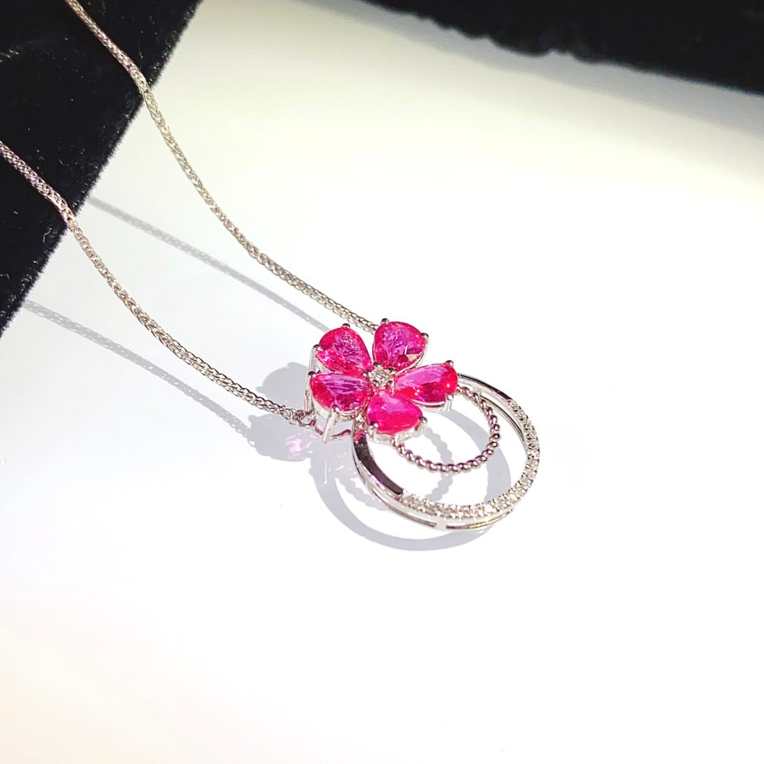 14k Gold 2.00 Ct Natural Ruby & Diamond Necklace - 3