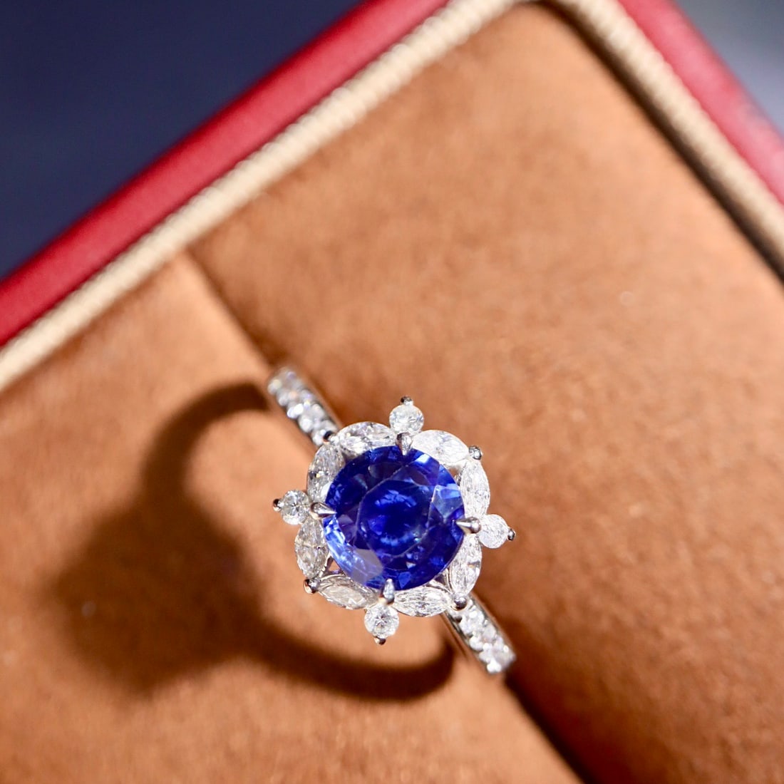 14k Gold 1.76 Ctw Natural Sapphire & Diamond Ring - 5