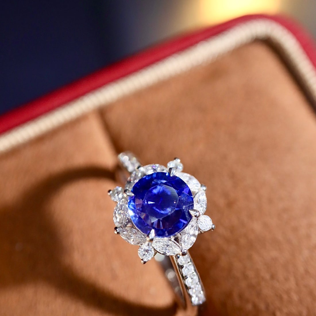 14k Gold 1.76 Ctw Natural Sapphire & Diamond Ring - 6