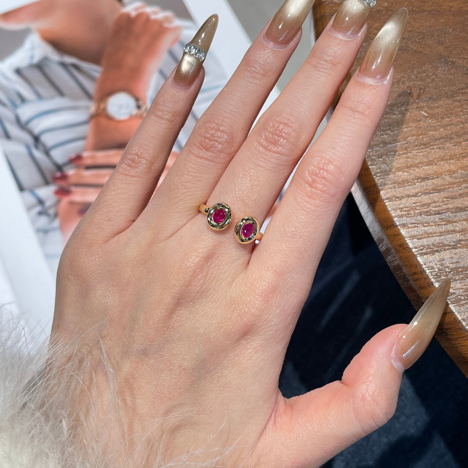 14k Gold 0.50 Ct Natural Ruby Ring - 2