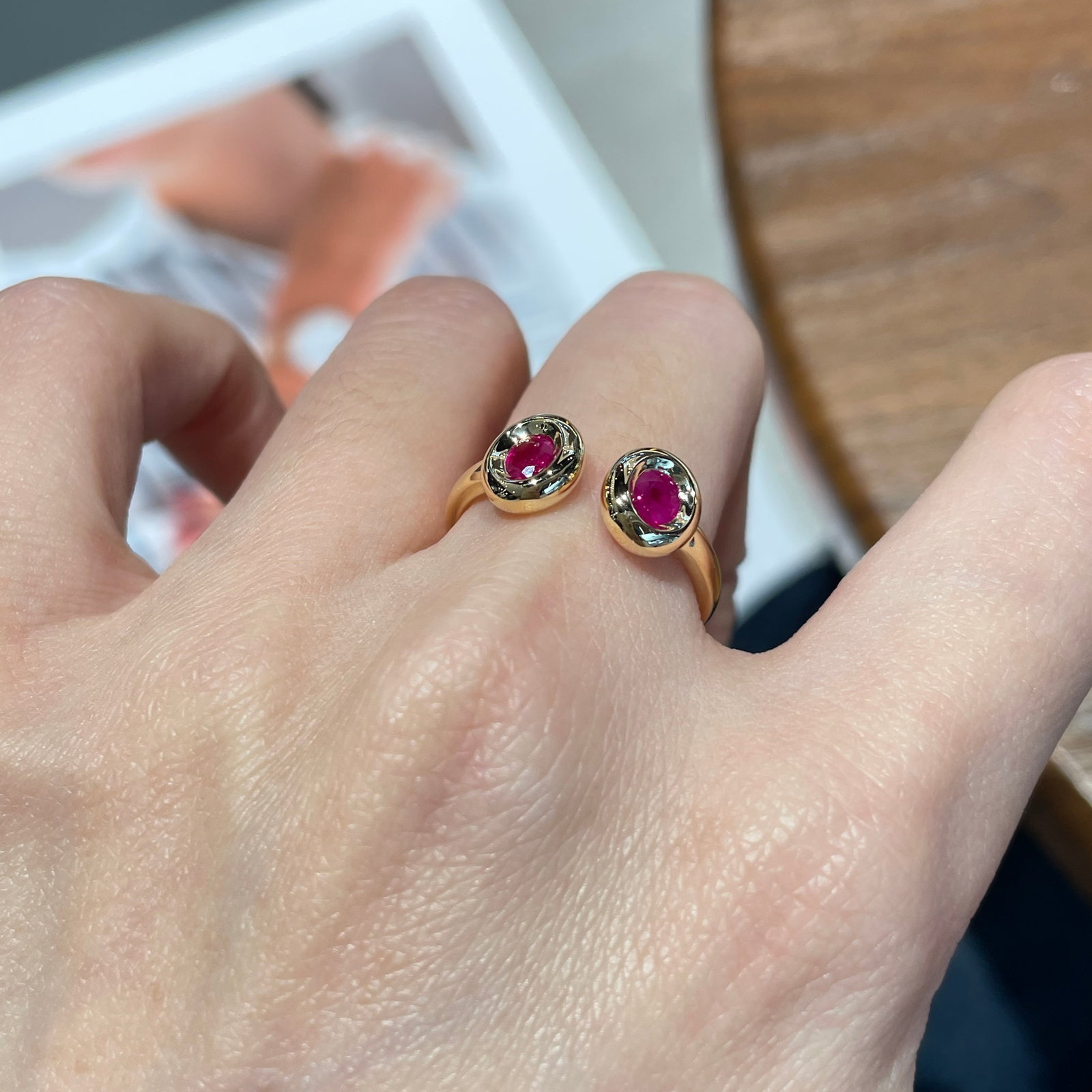 14k Gold 0.50 Ct Natural Ruby Ring - 4