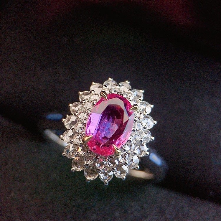 14k Gold 2.32 Ctw Natural Padparadscha Sapphire & Diamond Ring/pendant( Without Chain ) - 2