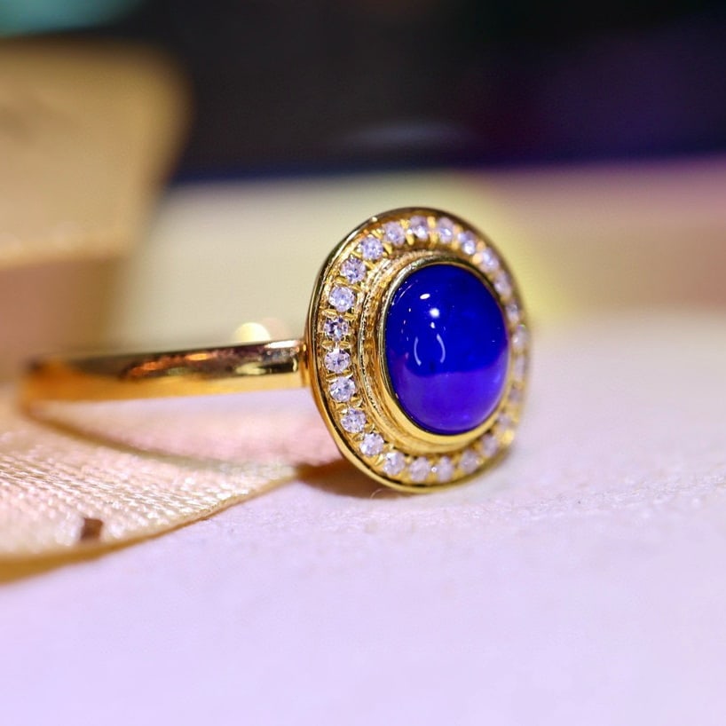 14k Gold 0.75 Ct Natural Sapphire & Diamond Ring - 3