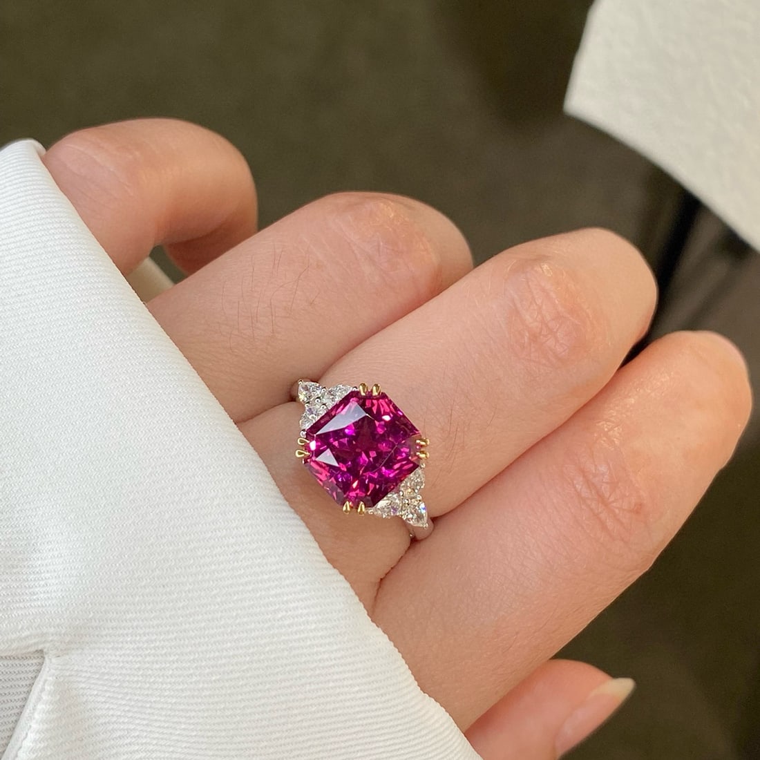 14k Gold 6.38 Ctw Natural Tourmaline & Diamond Ring - 2