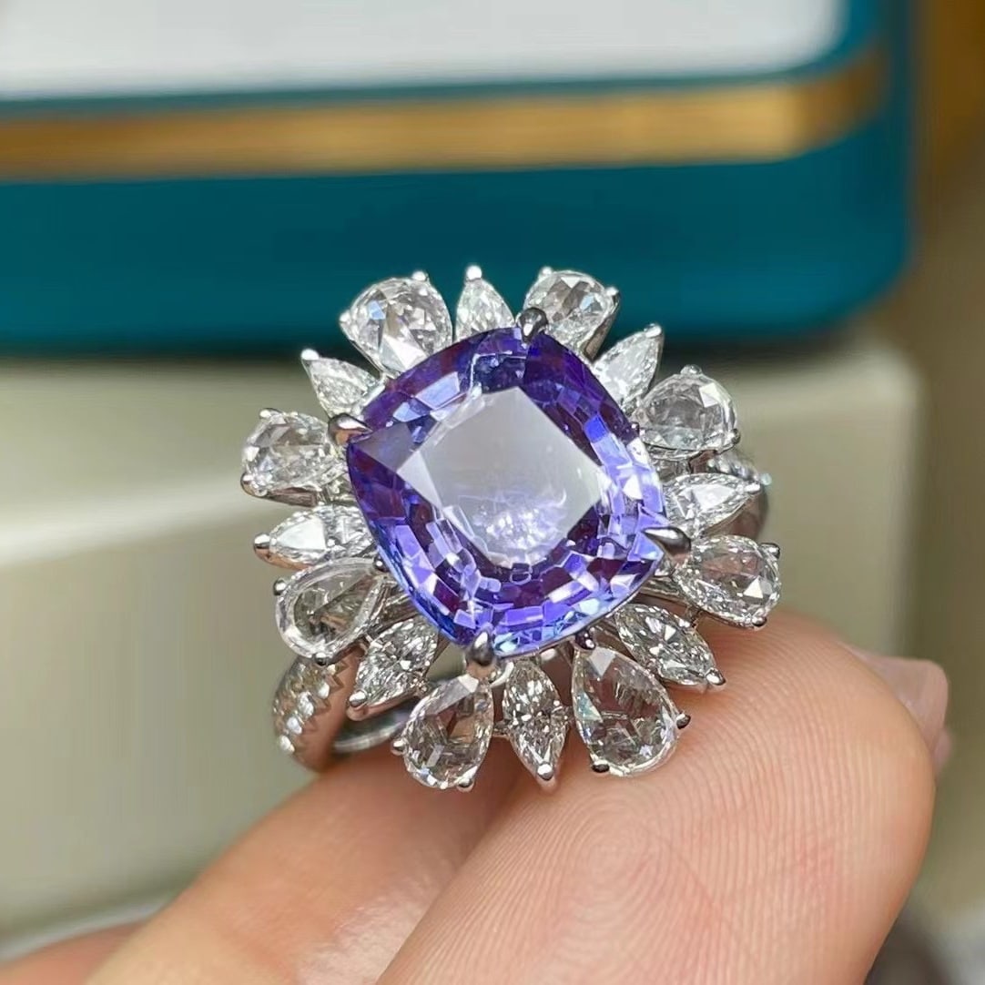14k Gold 6.09 Ctw Natural Sapphire & Diamond Ring - 3