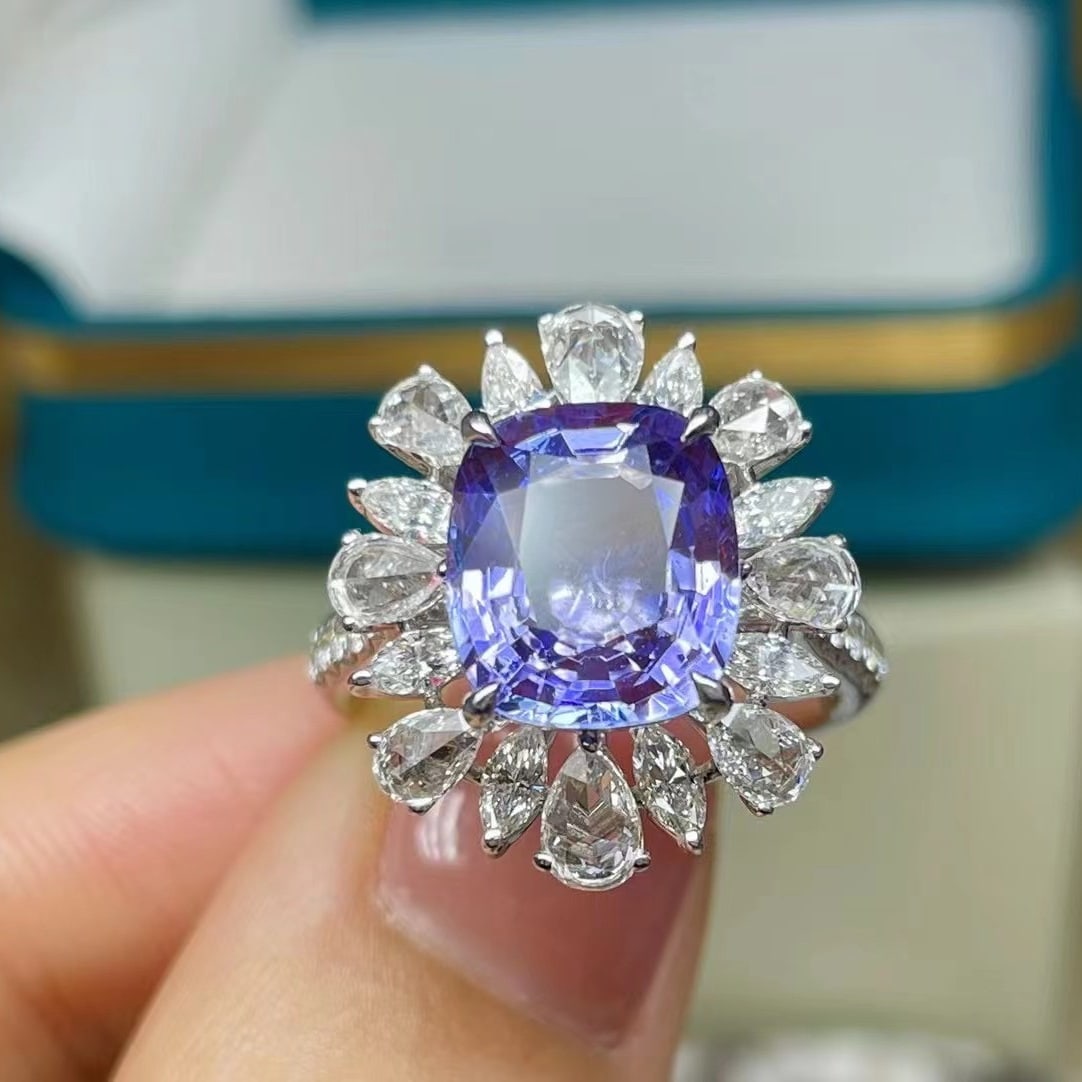14k Gold 6.09 Ctw Natural Sapphire & Diamond Ring - 6