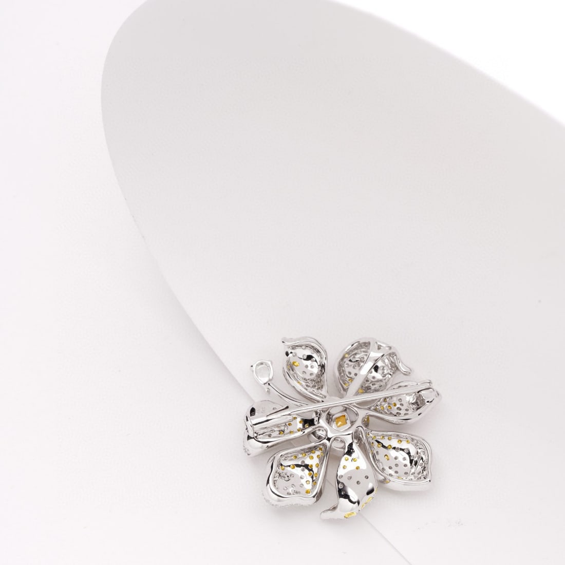 14k Gold 3.58 Ctw Natural Yellow Diamond & Diamond Brooch/pendant( Without Chain ) - 4