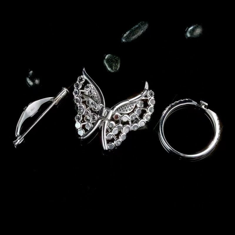 14k Gold 2.53 Ctw Natural Yellow Diamond & Diamond Ring/brooch/pendant( Without Chain ) - 3