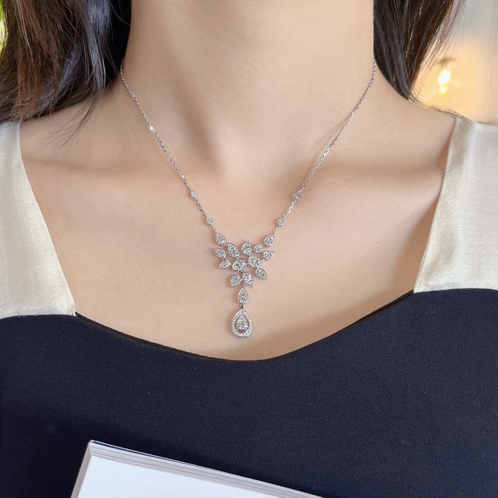 14k Gold 1.91 Ct Natural H Diamond Necklace - 4