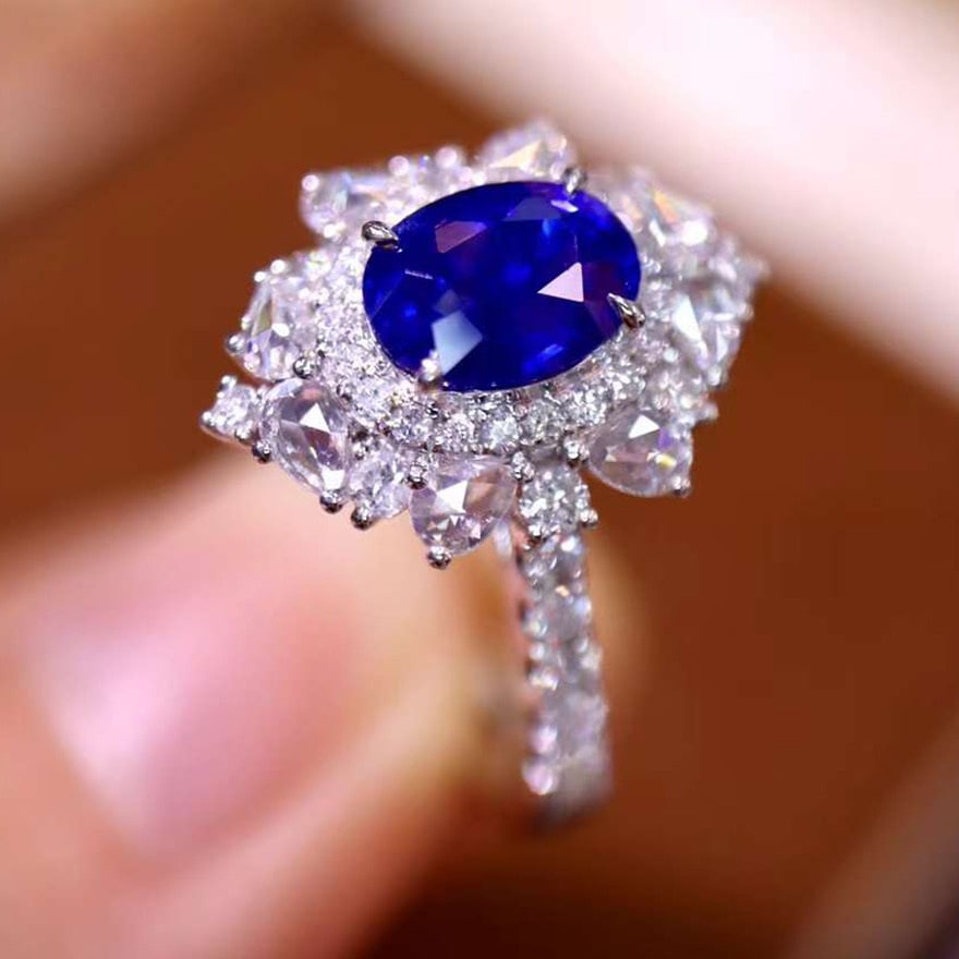 14k Gold 1.90 Ctw Natural Sapphire & Diamond Ring - 2