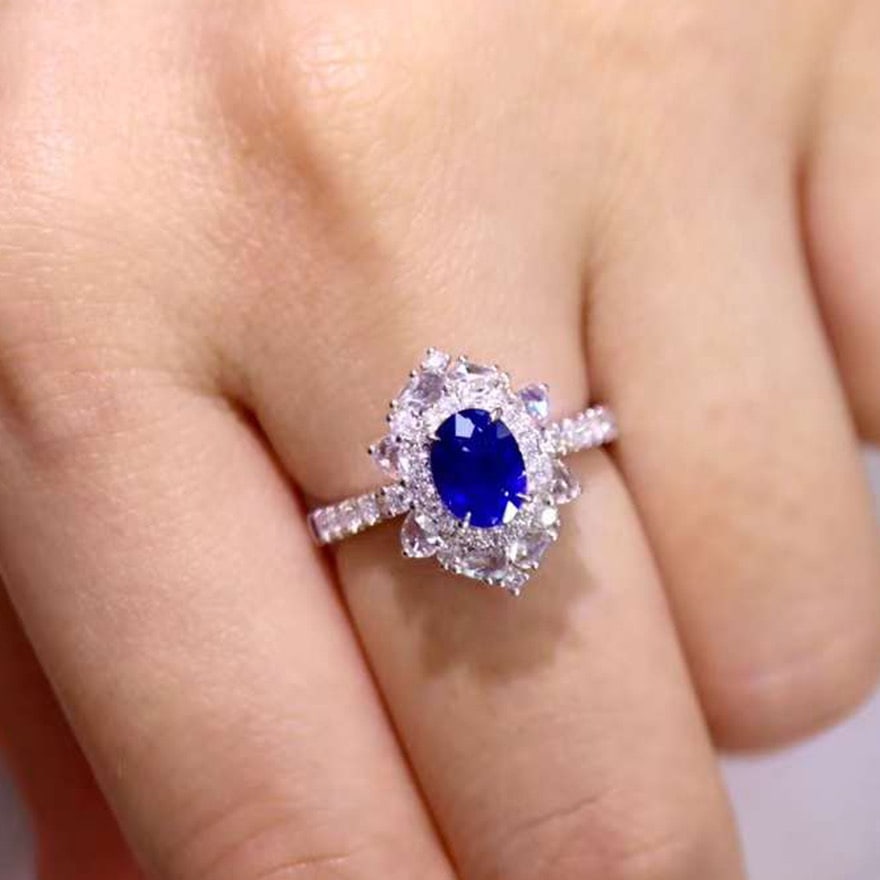14k Gold 1.90 Ctw Natural Sapphire & Diamond Ring - 3