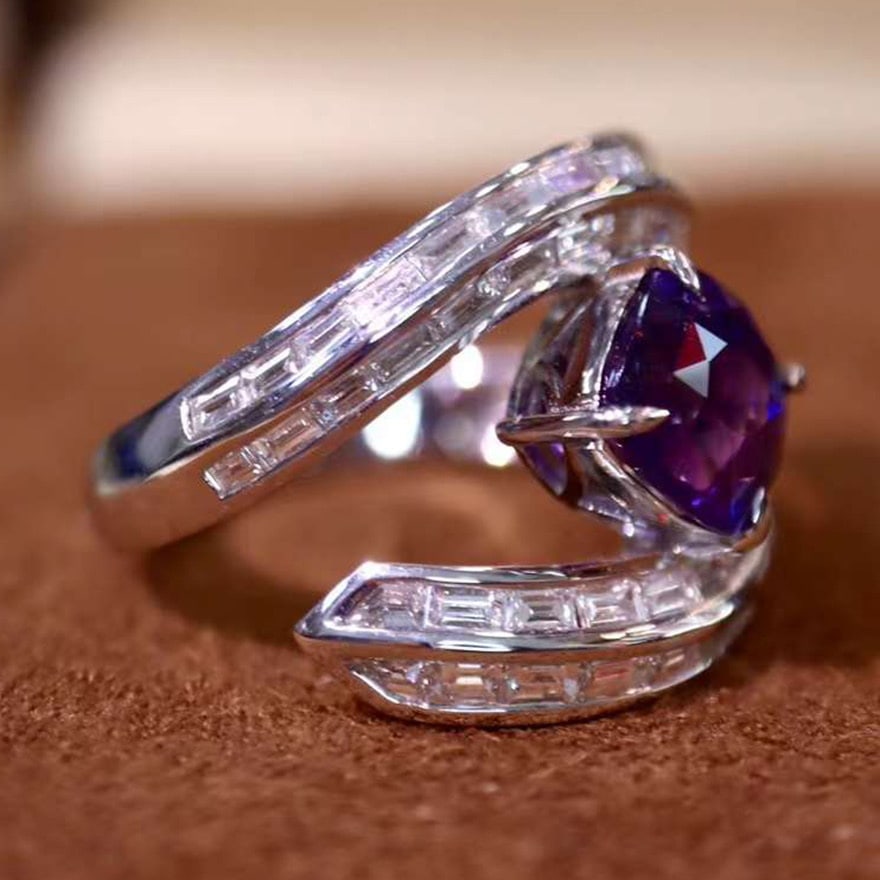 14k Gold 3.45 Ctw Natural Sapphire & Diamond Ring - 3