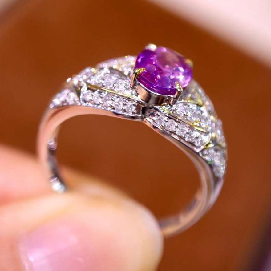 14k Gold 1.52 Ctw Natural Sapphire & Diamond Ring - 2
