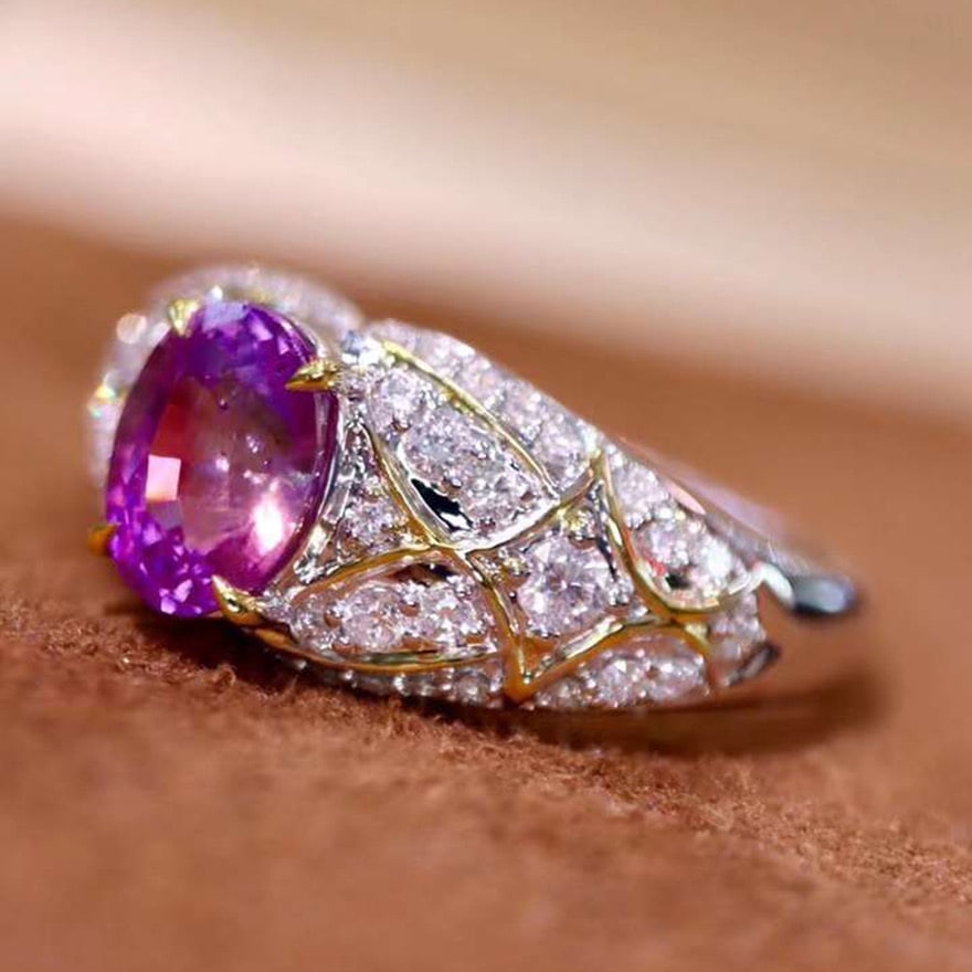 14k Gold 1.52 Ctw Natural Sapphire & Diamond Ring - 4