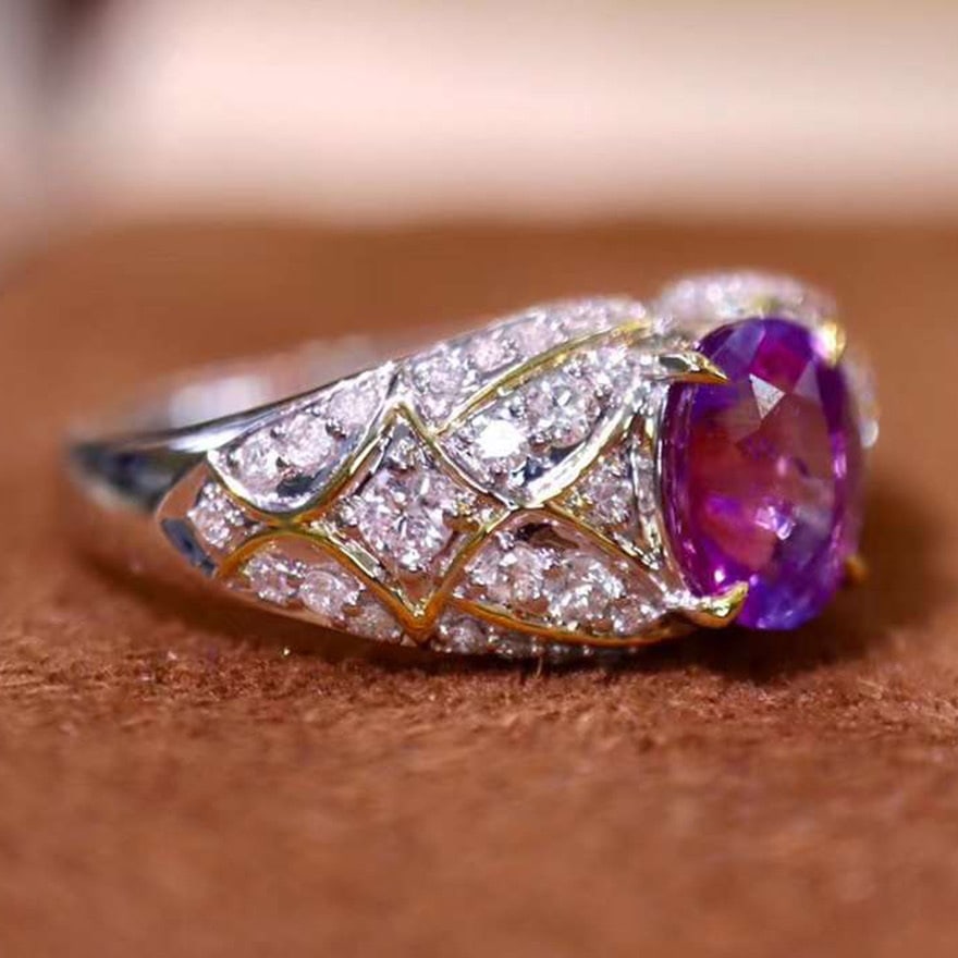 14k Gold 1.52 Ctw Natural Sapphire & Diamond Ring - 5