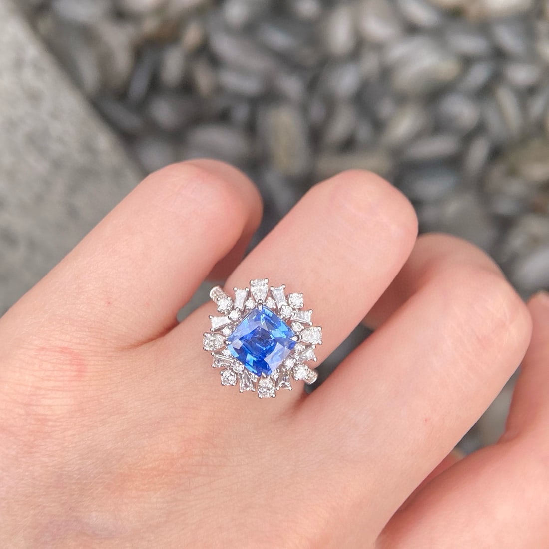 14k Gold 3.44 Ctw Natural Sapphire & Diamond Ring - 3