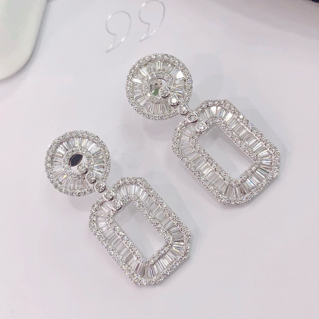 14k Gold 3.98 Ctw Natural H Diamond Earrings - 2