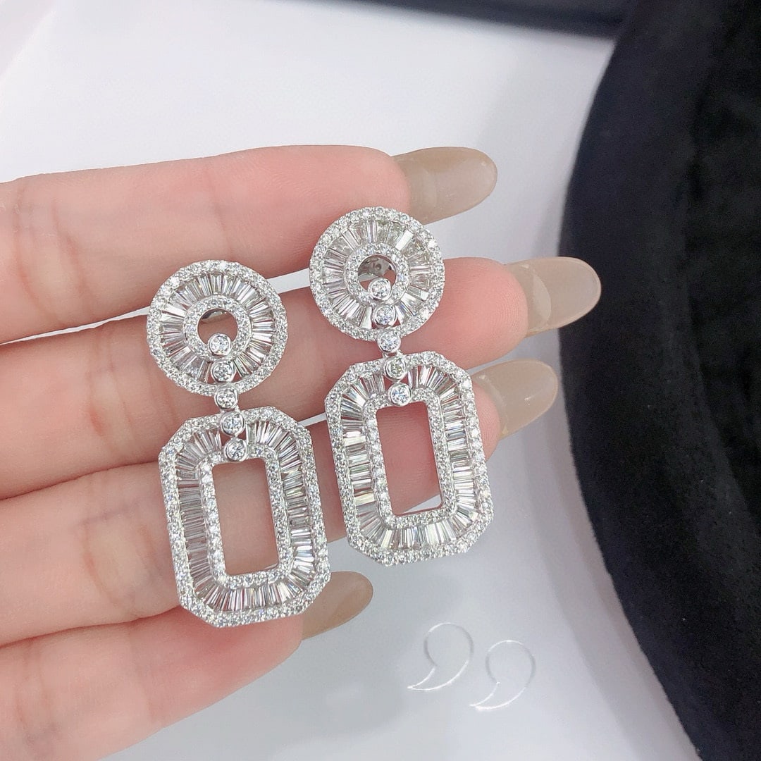 14k Gold 3.98 Ctw Natural H Diamond Earrings - 3