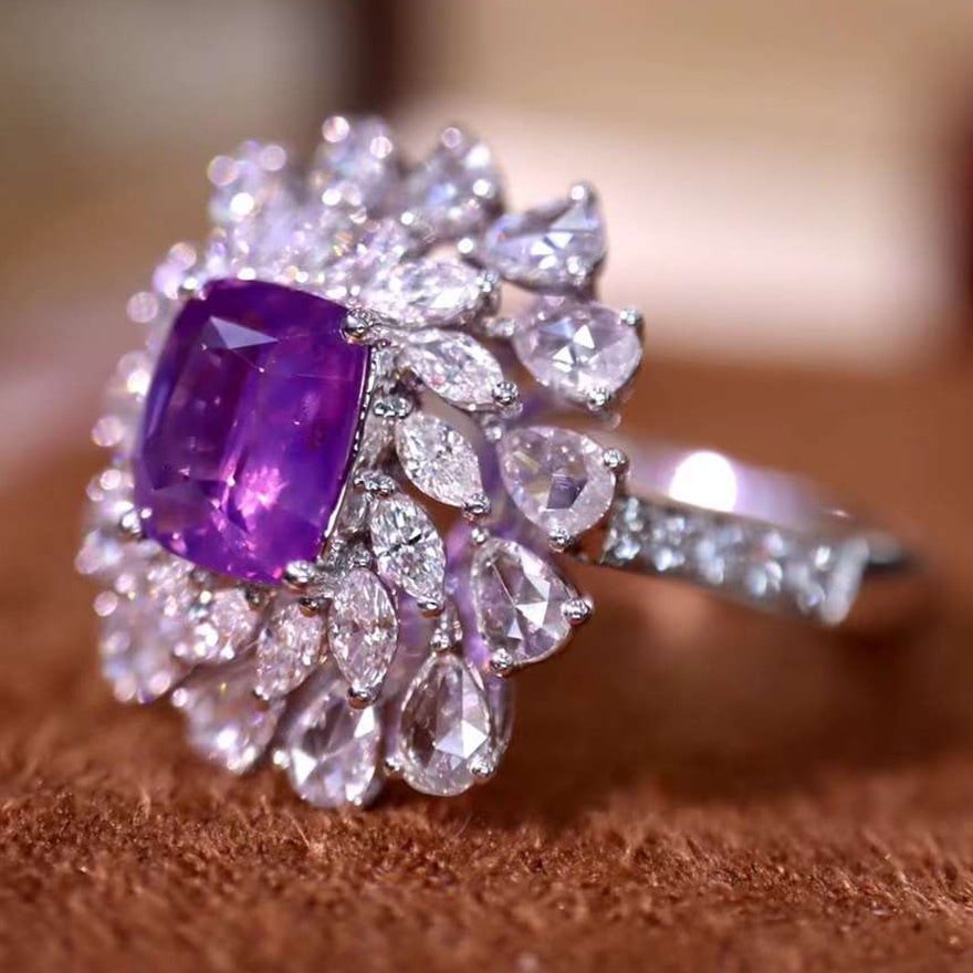 14k Gold 2.58 Ctw Natural Sapphire & Diamond Ring - 2