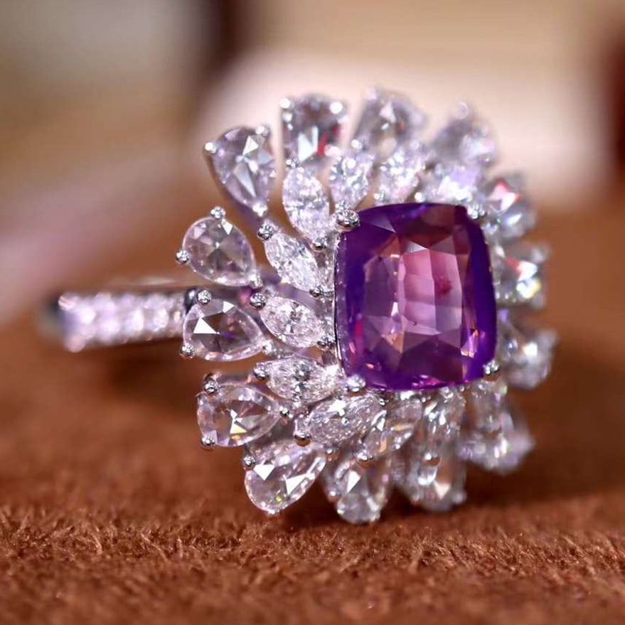 14k Gold 2.58 Ctw Natural Sapphire & Diamond Ring - 3