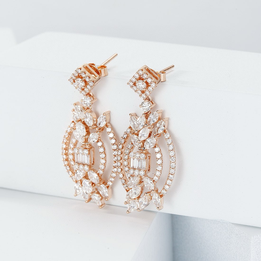 14k Gold 2.56 Ctw Natural H Diamond Earrings - 2
