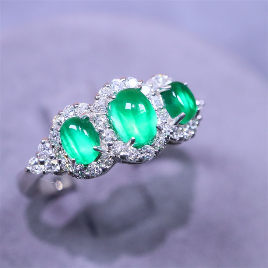 14k Gold 1.21 Ctw Natural Emerald & Diamond Ring - 2