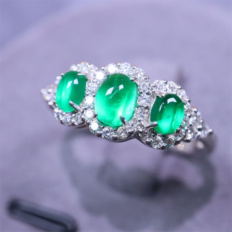 14k Gold 1.21 Ctw Natural Emerald & Diamond Ring - 3