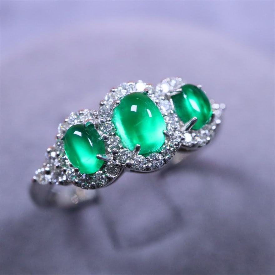 14k Gold 1.21 Ctw Natural Emerald & Diamond Ring - 4