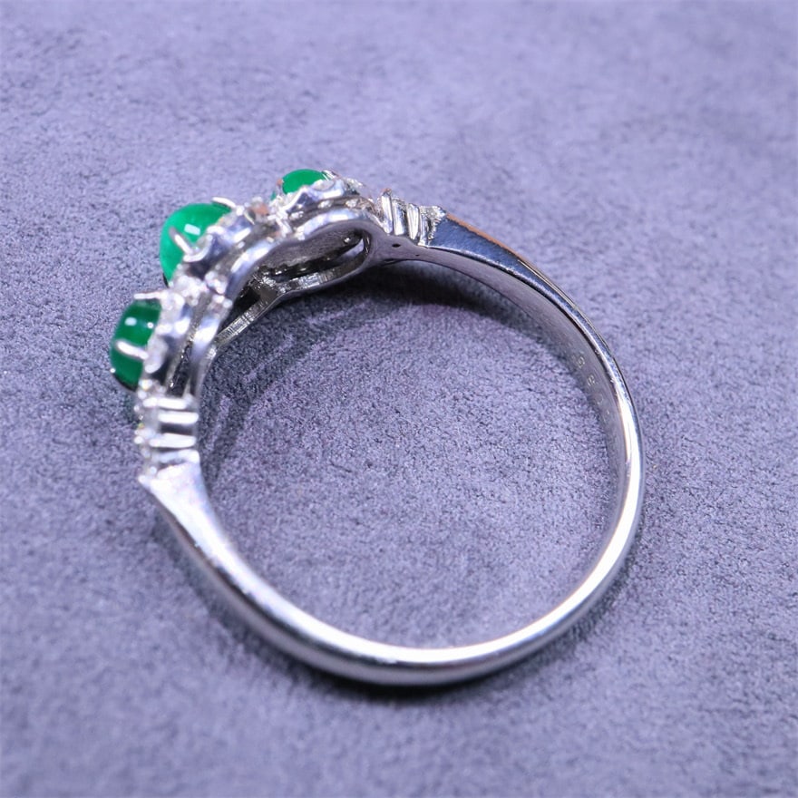 14k Gold 1.21 Ctw Natural Emerald & Diamond Ring - 6