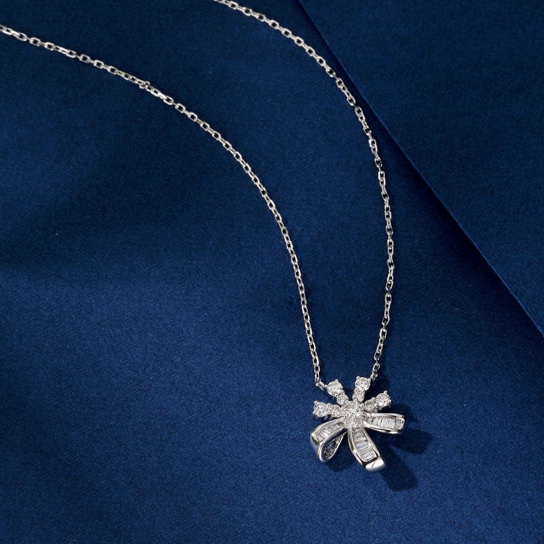 14k Gold 0.28 Ct Natural H Diamond Necklace - 3