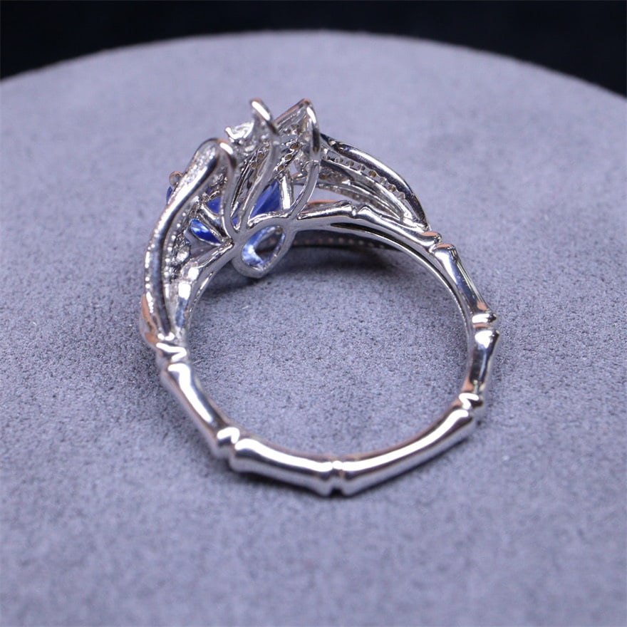 14k Gold 2.53 Ctw Natural Sapphire & Diamond Ring - 5