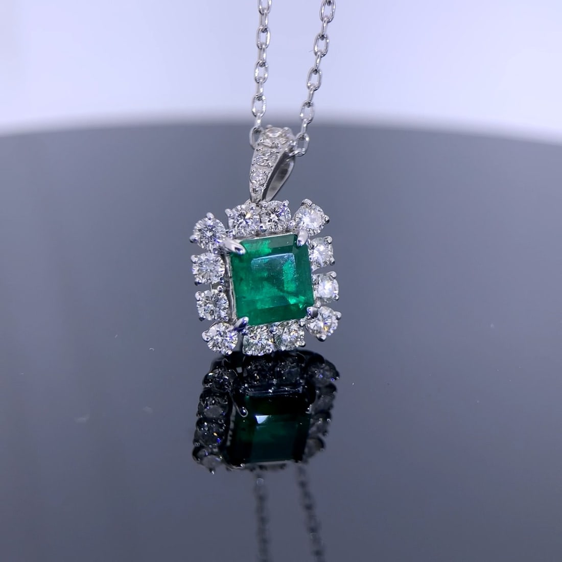 14k Gold 1.67 Ctw Vivid Green Natural Emerald & Diamond Pendant( Without Chain ): Ref:230974424 // gold content:14k gold // main gemstone:emerald // shape:octagonal // carat weight:1. 1ct // color:vivid green // treatment:natural // // adjacent gemstone 2 : diamond // shape:round /