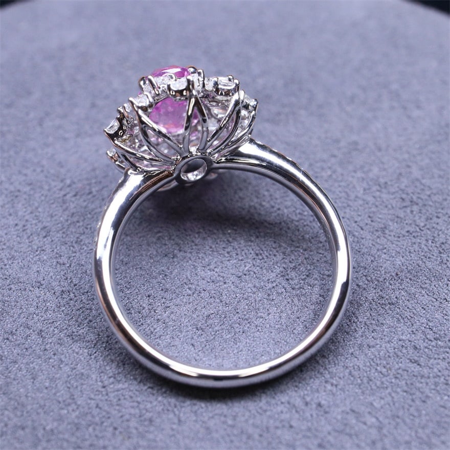 14k Gold 2.39 Ctw Natural Padparadscha Sapphire & Diamond Ring - 6
