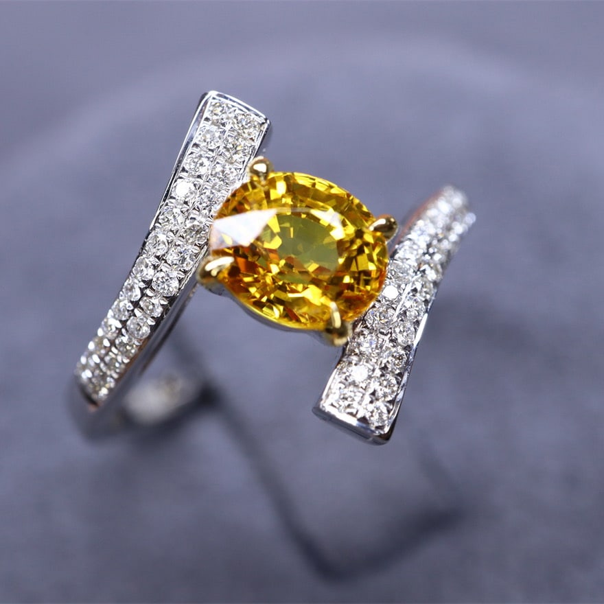 14k Gold 1.45 Ctw Natural Sapphire & Diamond Ring - 2