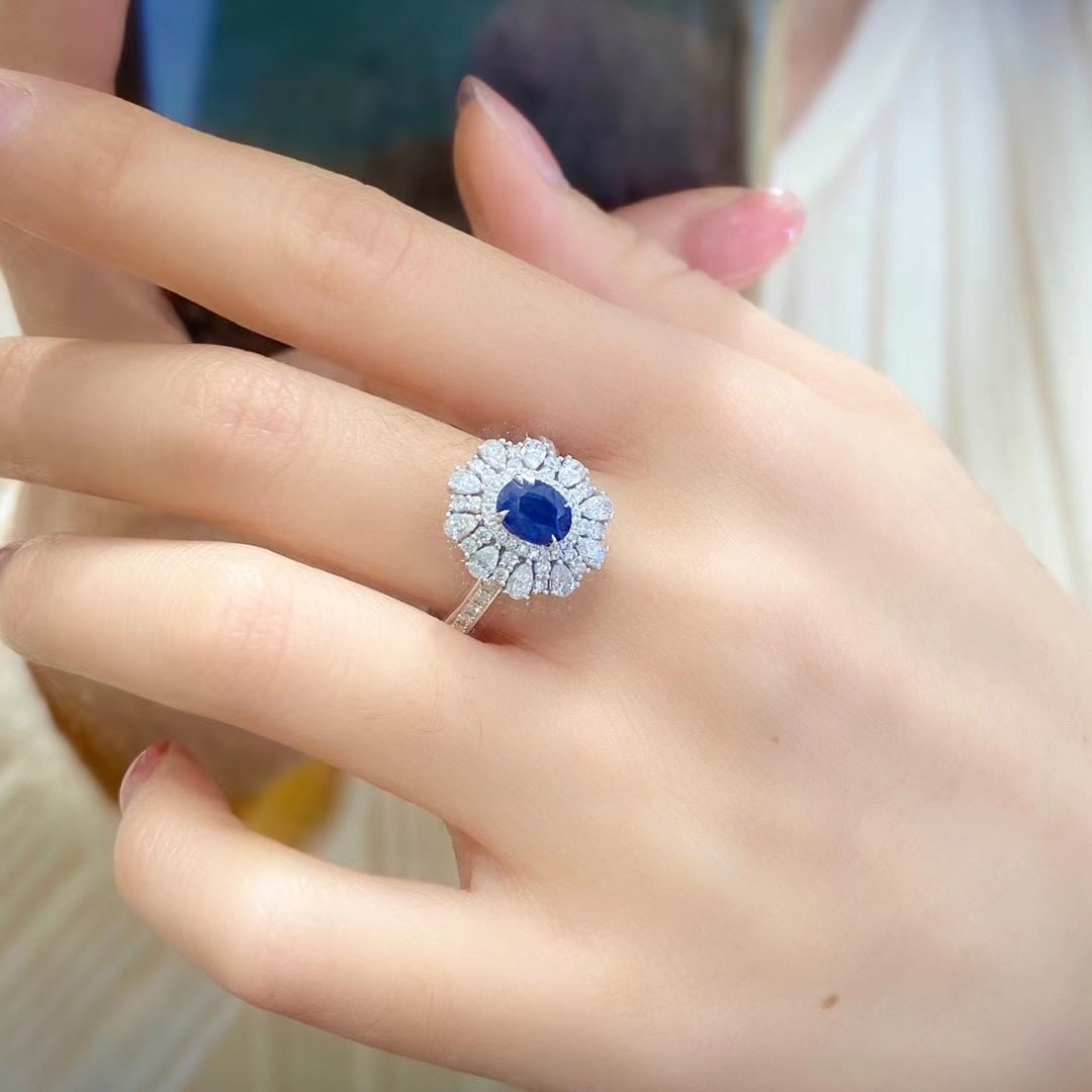 14k Gold 1.93 Ctw Natural Sapphire & Diamond Ring - 2
