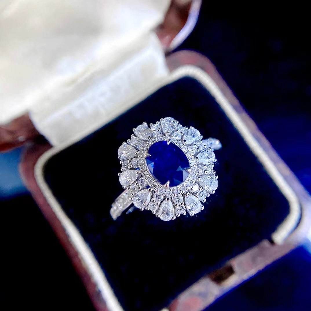 14k Gold 1.93 Ctw Natural Sapphire & Diamond Ring - 4