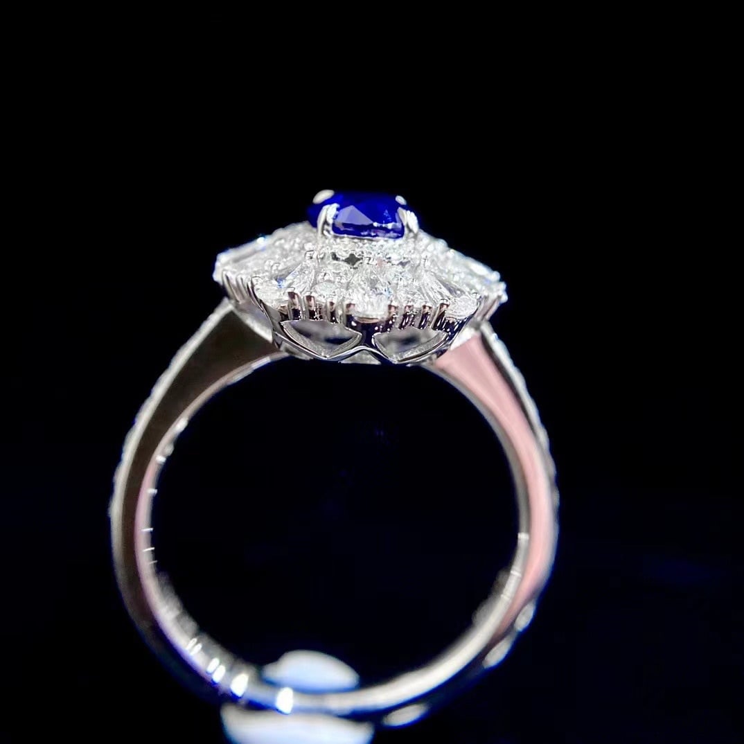 14k Gold 1.93 Ctw Natural Sapphire & Diamond Ring - 5