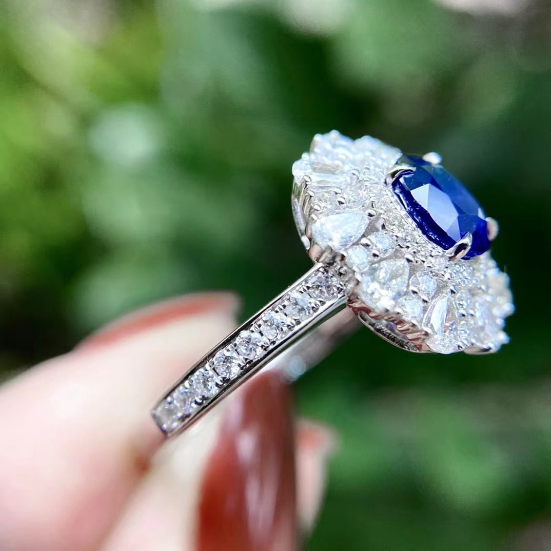 14k Gold 1.93 Ctw Natural Sapphire & Diamond Ring - 6
