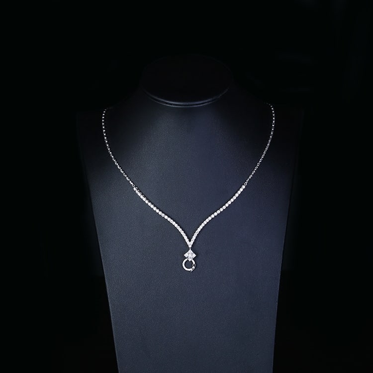 14k Gold 1.98 Ct Natural H Diamond Necklace - 4