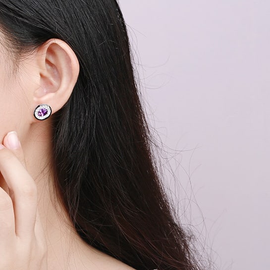 14k Gold 2.20 Ctw Natural Sapphire & Diamond Earrings - 4