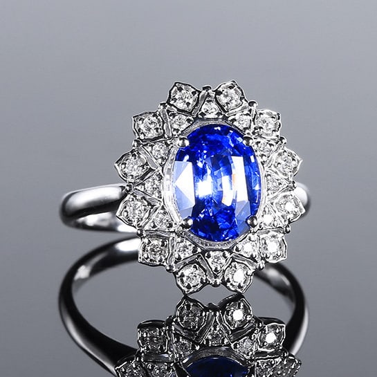 14k Gold 2.31 Ctw Natural Sapphire & Diamond Ring - 2