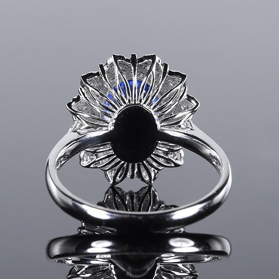 14k Gold 2.31 Ctw Natural Sapphire & Diamond Ring - 3