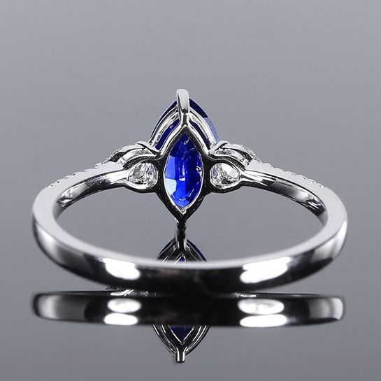 14k Gold 1.26 Ctw Natural Sapphire & Diamond Ring - 3