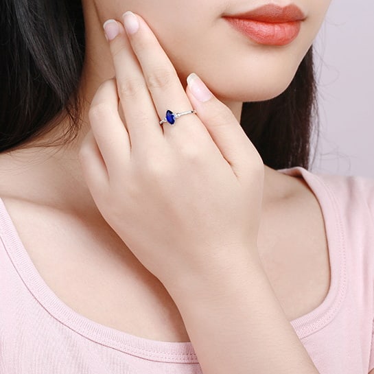 14k Gold 1.26 Ctw Natural Sapphire & Diamond Ring - 5
